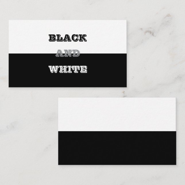 Black Grey White Text And Solid Colours Design Business Card (Front/Back)