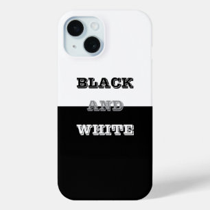 Black Grey White Text And Solid Colours Design iPhone 15 Case