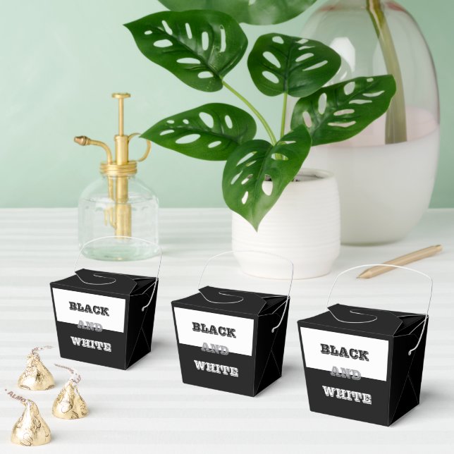 Black Grey White Text And Solid Colours Design  Favor Box (Multiple)