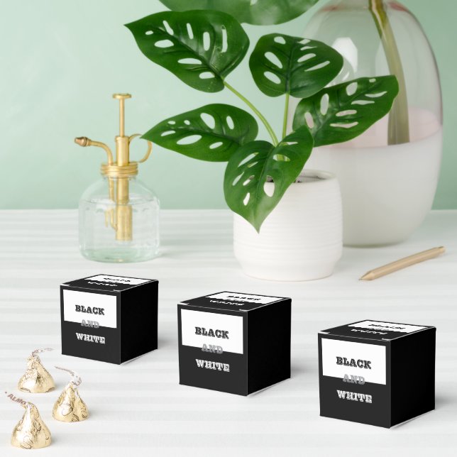Black Grey White Text And Solid Colours Design  Favor Box (Multiple)