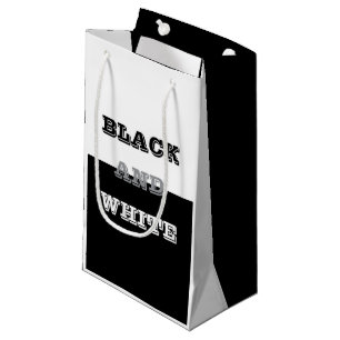 Black Grey White Text And Solid Colours Design Small Gift Bag