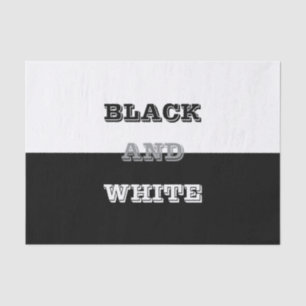 Black Grey White Text And Solid Colours Design Tissue Paper