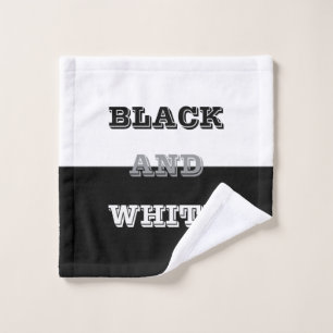 Black Grey White Text And Solid Colours Design Wash Cloth