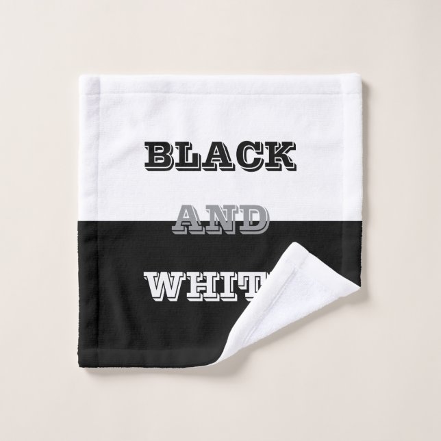 Black Grey White Text And Solid Colours Design Wash Cloth (Wash Cloth)
