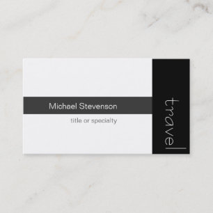 Black Grey White Travel Agent Business Card