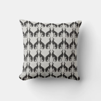 Black Greyhound Decor Throw Pillow