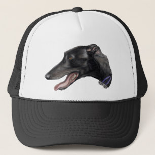 "Black Greyhound" Dog Art Hat