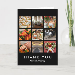 Black grid collage 9 photos memories thank you