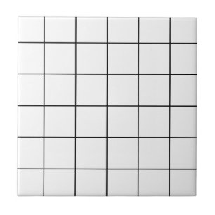 black grid ,   white background tile
