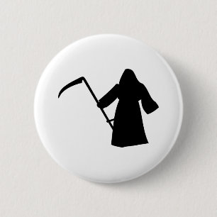 black grim reaper death icon 2 inch round button
