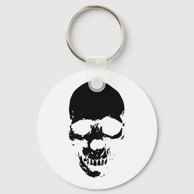 Black Grim Reaper Skull Keychain (Front)