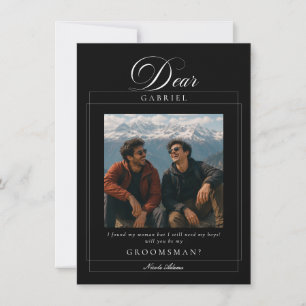 Black Groomsman Proposal Request Photo Info Card