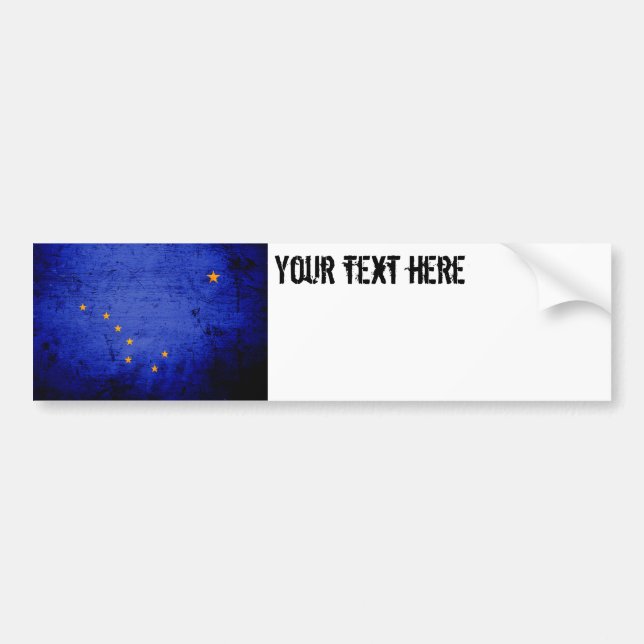 Black Grunge Alaska State Flag Bumper Sticker (Front)