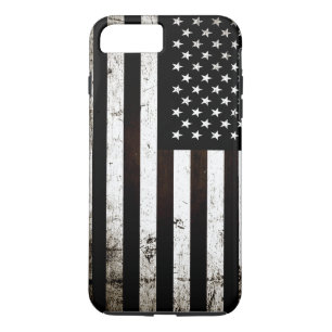 Black Grunge American Flag 2 iPhone 8 Plus/7 Plus Case