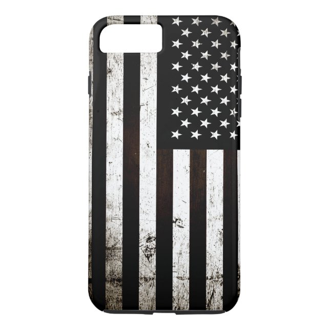 Black Grunge American Flag 2 Case-Mate iPhone Case (Back)