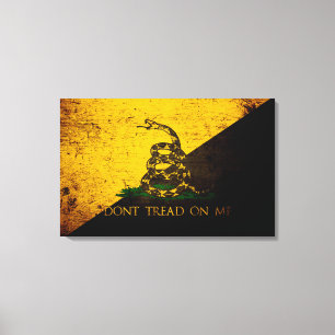 Black Grunge Anarcho Gadsden Flag Canvas Print