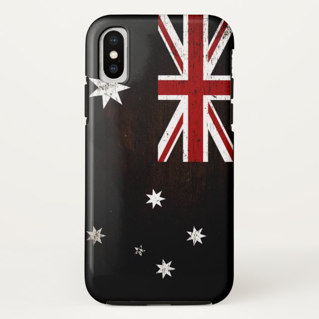 Black Grunge Australia Flag 2 Case-Mate iPhone Case (Back)