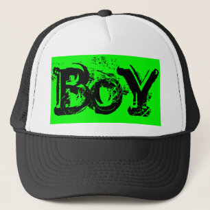 black grunge BOY lettering   Trucker Hat