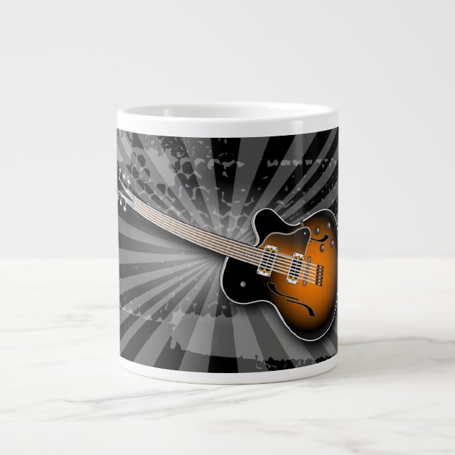 Black Grunge Burst Guitar Specialty Mug (Front)