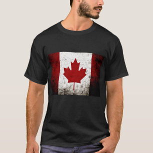 Black Grunge Canada Flag T-Shirt
