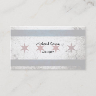 Black Grunge Chicago Flag Business Card