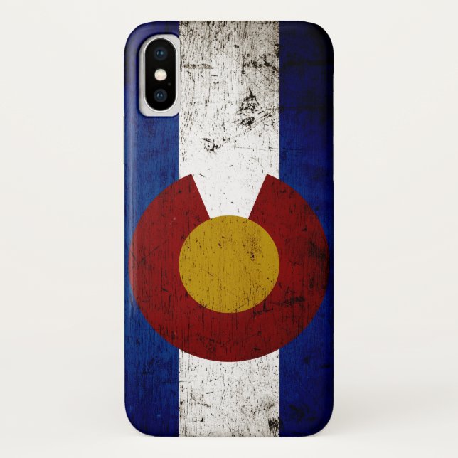 Black Grunge Colorado State Flag Case-Mate iPhone Case (Back)