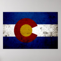 Black Grunge Colorado State Flag