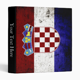 Black Grunge Croatia Flag Binder