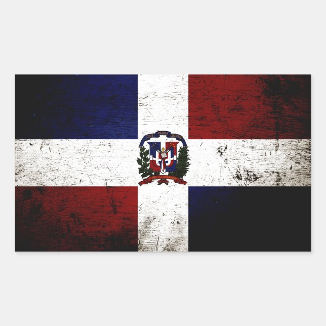 Black Grunge Dominican Republic Flag Sticker (Front)