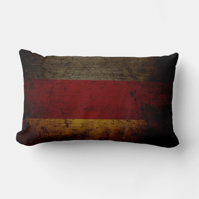 Black Grunge Germany Flag 2 Lumbar Pillow (Front)
