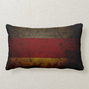Black Grunge Germany Flag 2 Lumbar Pillow