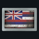 Black Grunge Hawaii State Flag Belt Buckle<br><div class="desc">Black Grunge Hawaii State Flag. Feel free to modify the design according to your own preferences. You may change the design location, orientation, background colours and size. Also, you may add your own text, or slogan set its font, location and size, all in order to create the ultimate personal gift...</div>