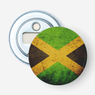 Black Grunge Jamaica Flag Bottle Opener