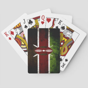 Black Grunge Kenya Flag Playing Cards