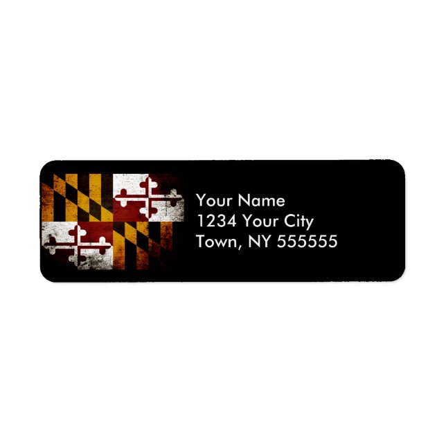 Black Grunge Maryland State Flag (Front)
