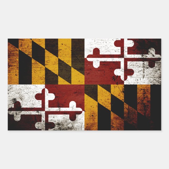 Black Grunge Maryland State Flag Sticker (Front)