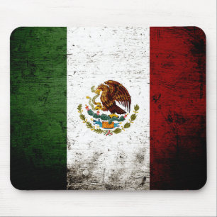 Black Grunge Mexico Flag Mouse Pad