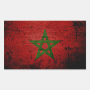 Black Grunge Morocco Flag Sticker