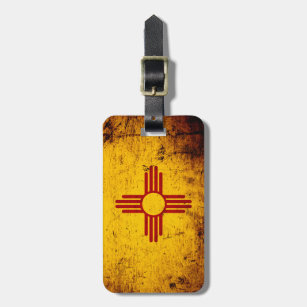 Black Grunge New Mexico State Flag Luggage Tag