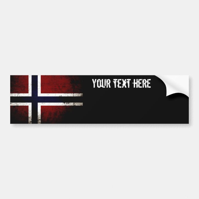 Black Grunge Norway Flag Bumper Sticker (Front)