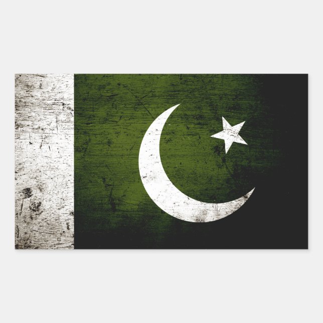 Black Grunge Pakistan Flag Sticker (Front)