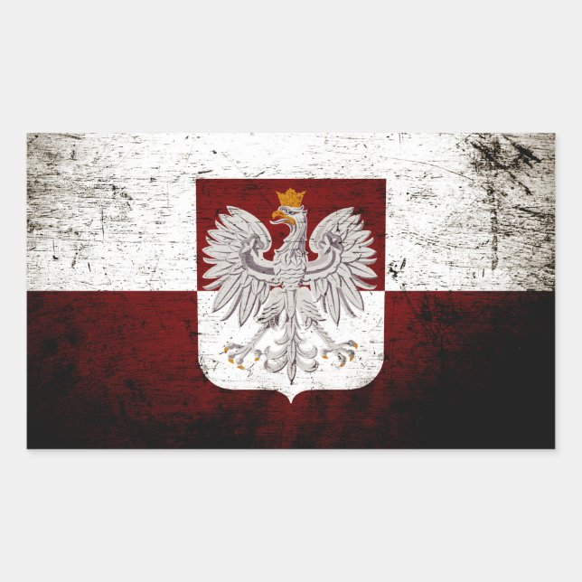 Black Grunge Poland Flag Sticker (Front)