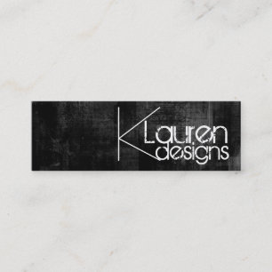 black grunge skinny business card