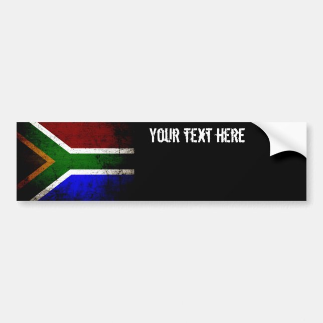 Black Grunge South Africa Flag Bumper Sticker (Front)
