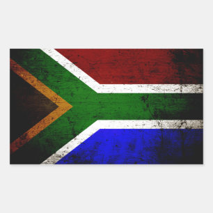 Black Grunge South Africa Flag Sticker