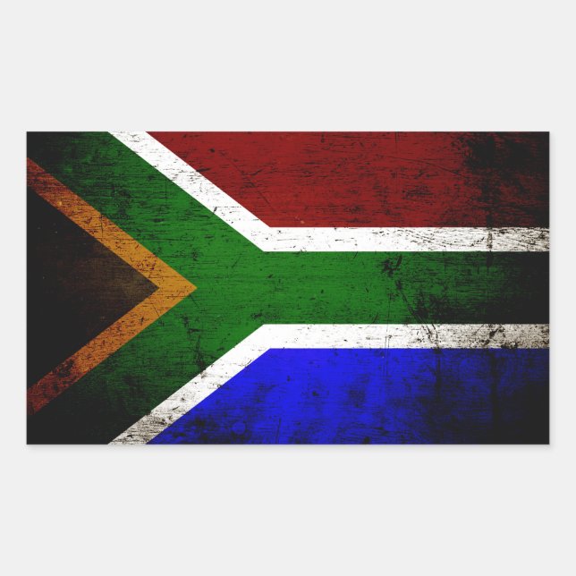 Black Grunge South Africa Flag Sticker (Front)