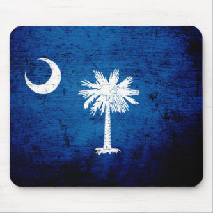 Black Grunge South Carolina State Flag Mouse Pad