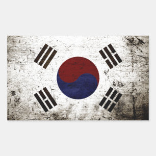 Black Grunge South Korea Flag Sticker