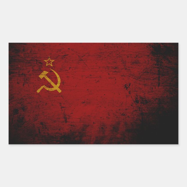Black Grunge Soviet Union Flag Sticker (Front)