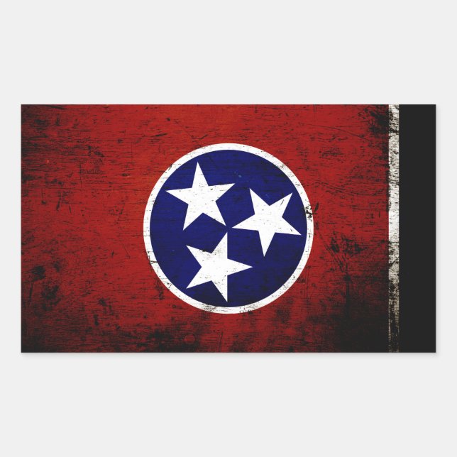 Black Grunge Tennessee State Flag Sticker (Front)